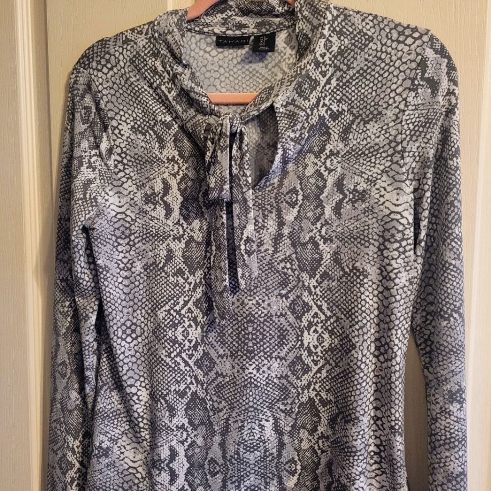 Snake print long sleeve blouse